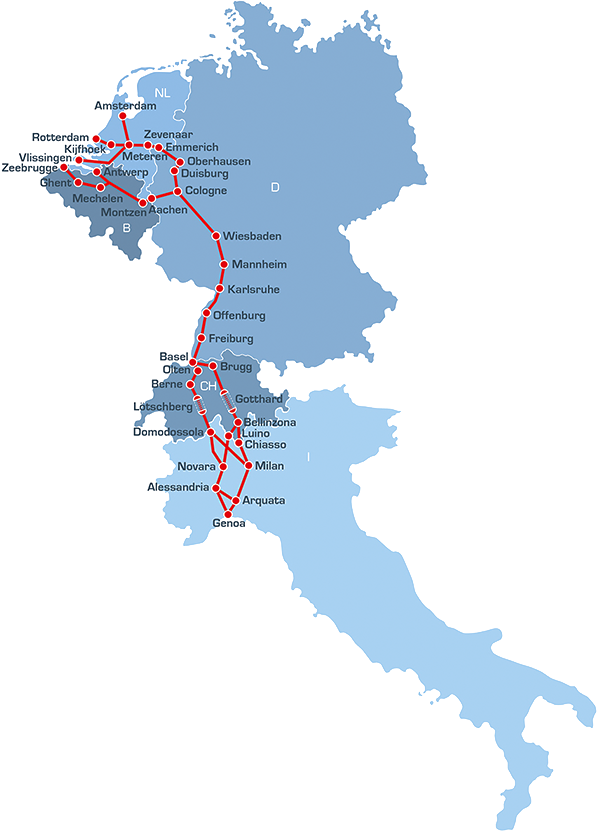 Route Corridor Rhine Alpine